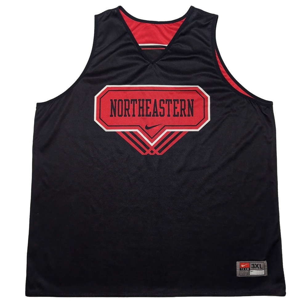 NIKE Northeastern Huskies Basketball‎ Reversible Practice Jersey Black Red 3XL